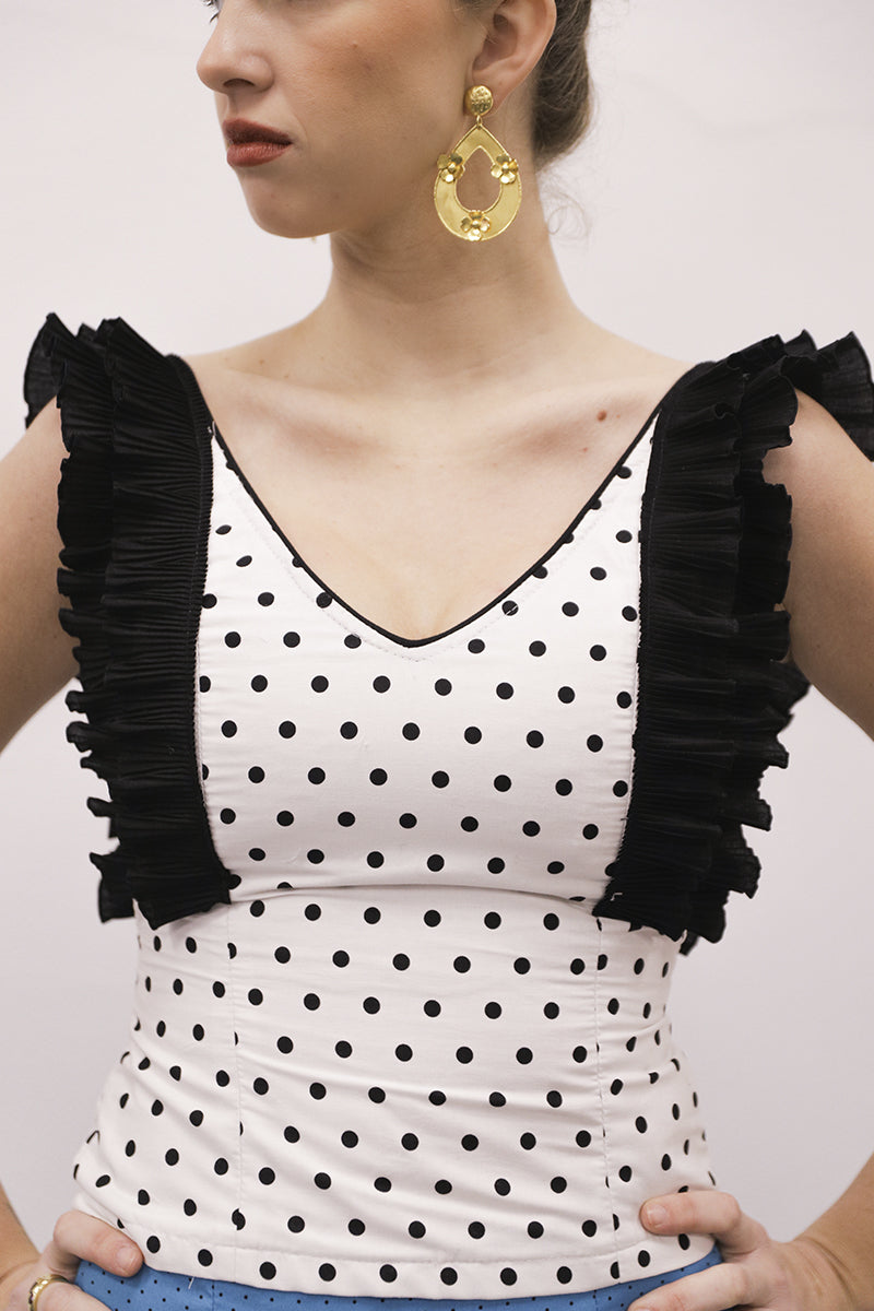 Camisa blanca lunar negro