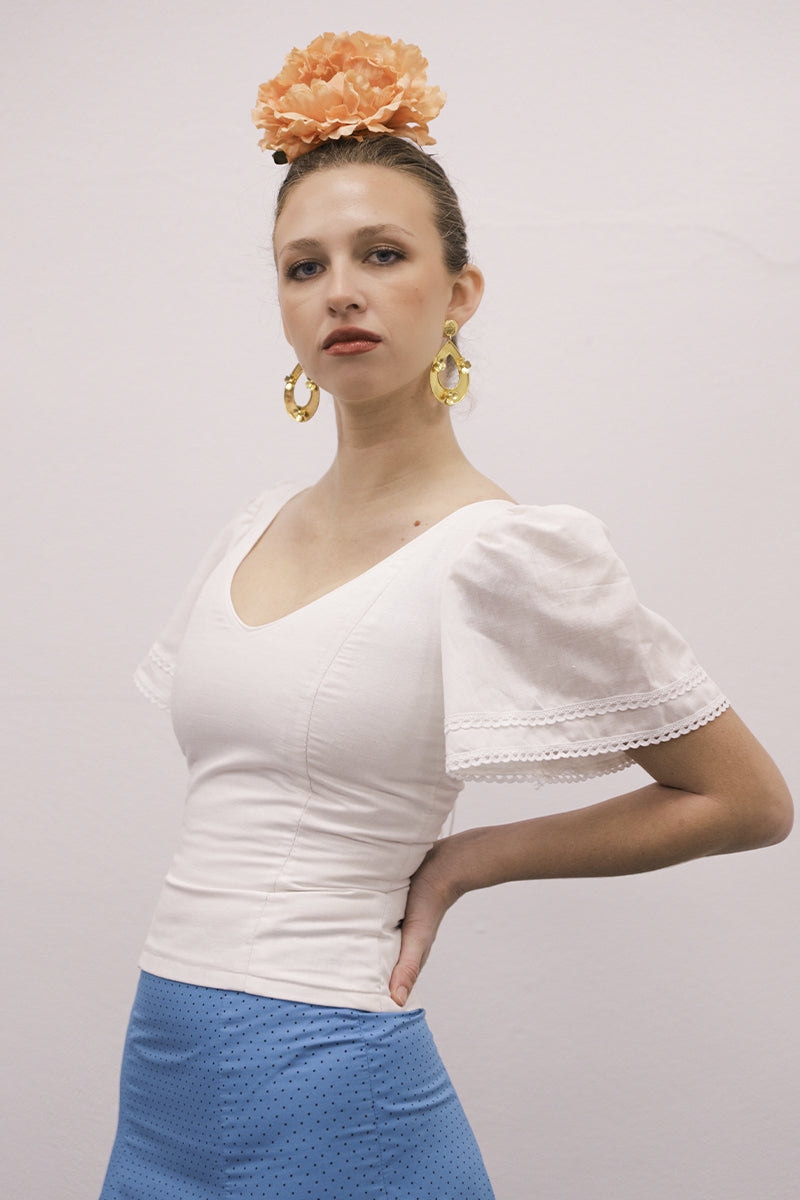 Camisa lino volantes